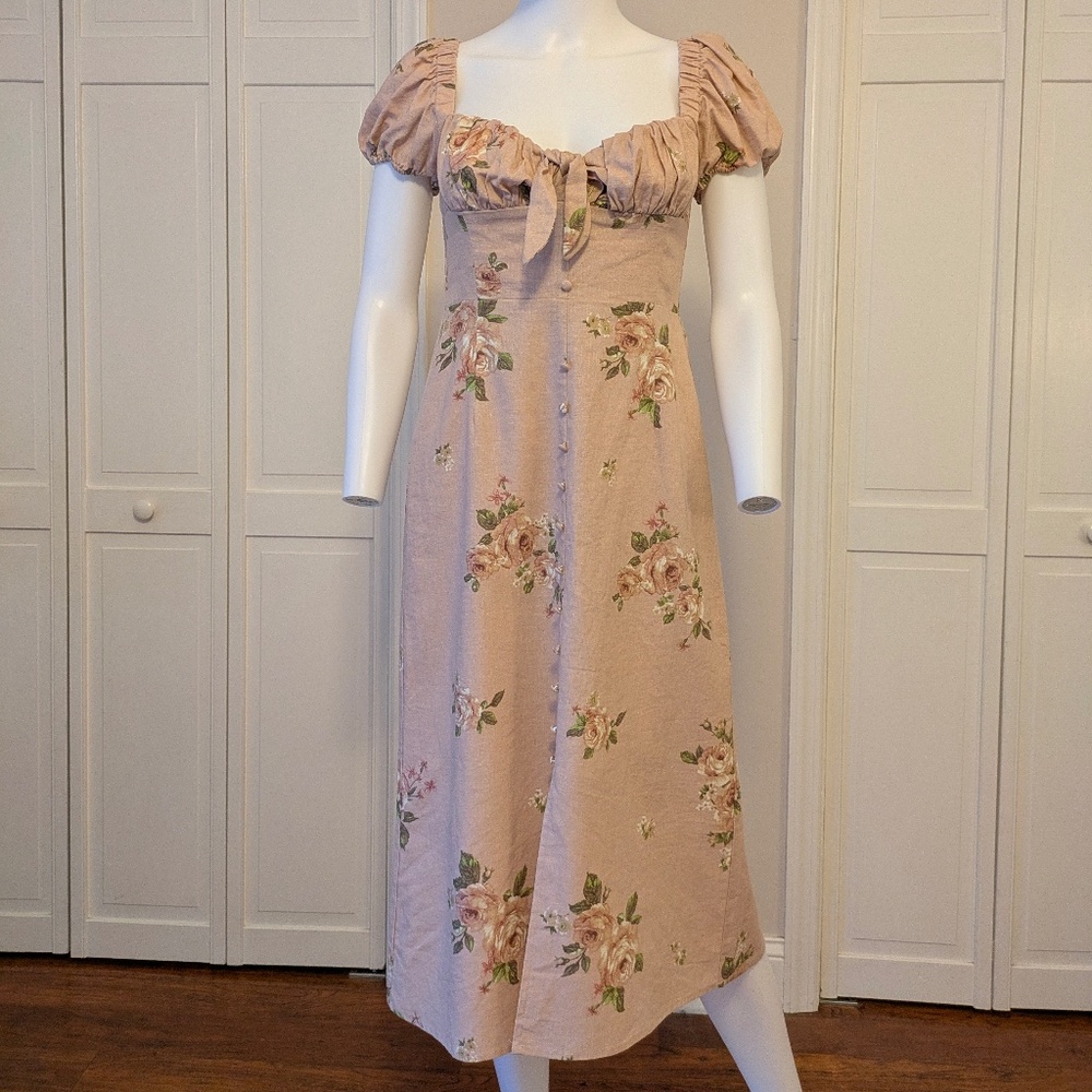 Gorgeous Linen Blend Altar'd State Midi Dress